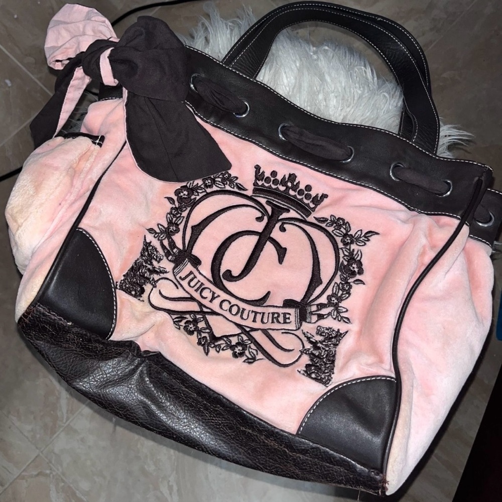 Juicy Couture Pink and Black Tote Bag